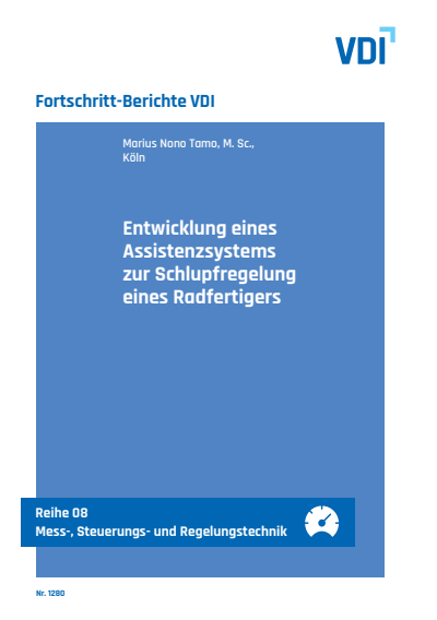Cover of book: Entwicklung eines Assistenzsystems zur Schlupfregelung eines Radfertigers