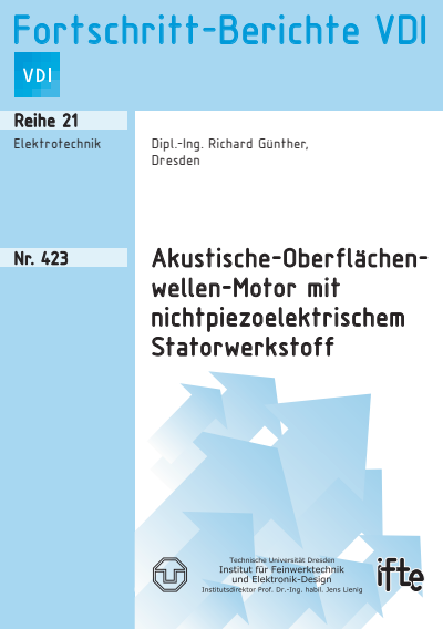 Cover of book: Akustische-Oberflächenwellen-Motor mit nichtpiezoelektrischem Statorwerkstoff