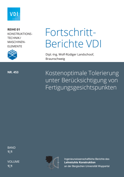 Cover of book: Kostenoptimale Tolerierung unter Berücksichtigung von Fertigungsgesichtspunkten