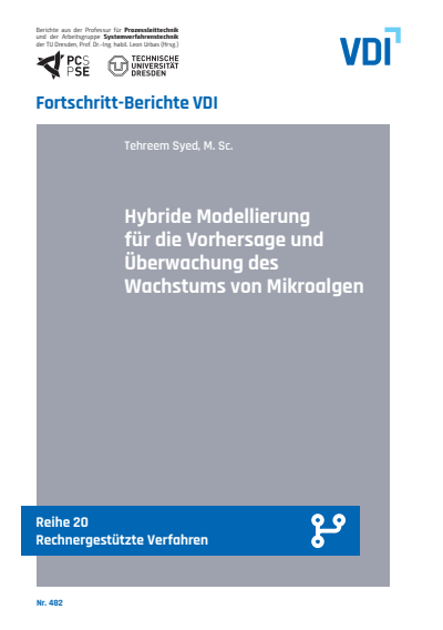 Cover of book: Hybride Modellierung für die Vorhersage und Überwachung des Wachstums von Mikroalgen