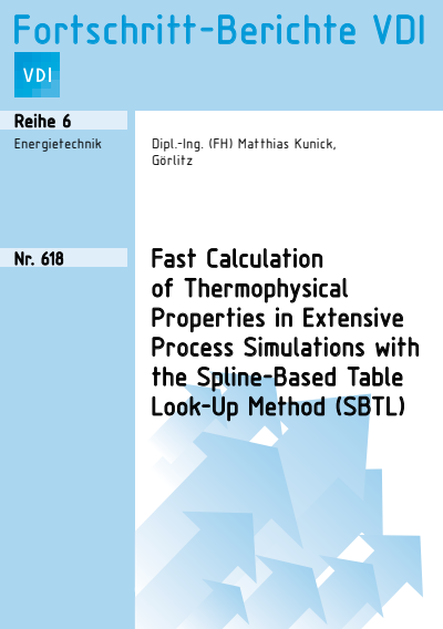 Cover of book: Fast Calculation of Thermophysical Properties in Extensive Process Simulations with the Spline-Based Table Look-Up Method (SBTL)