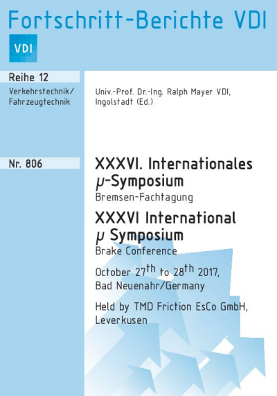 Cover des Buchs: XXXVI. Internationales μ-Symposium – Bremsen-Fachtagung