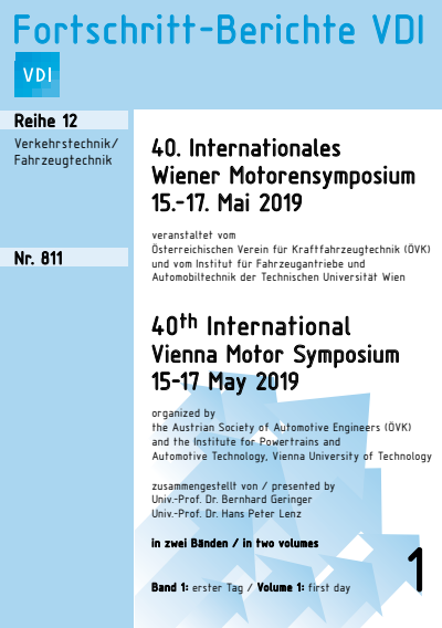 Cover of book: 40. Internationales Wiener Motorensymposium 15.-17. Mai 2019