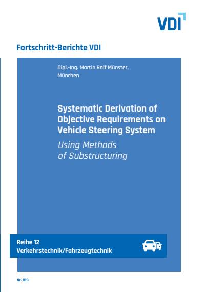 Cover des Buchs: Systematic Derivation of Objective Requirements on Vehicle Steering System