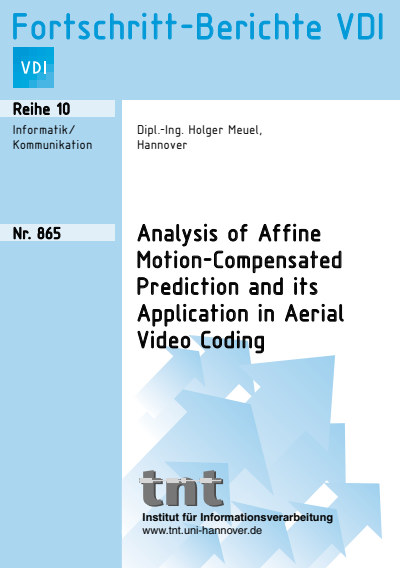 Cover des Buchs: Analysis of Affine Motion Compensated Prediction and its Application in Aerial Video Coding
