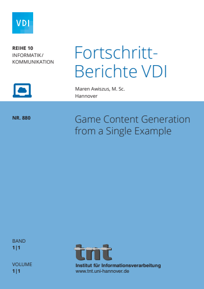 Cover of book: Game Content Generation from a Single Example