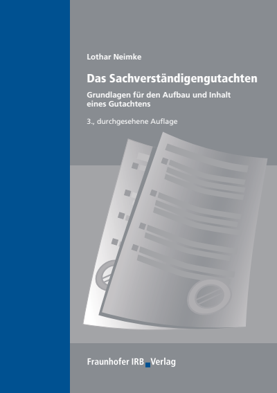 Cover of book: Das Sachverständigengutachten.