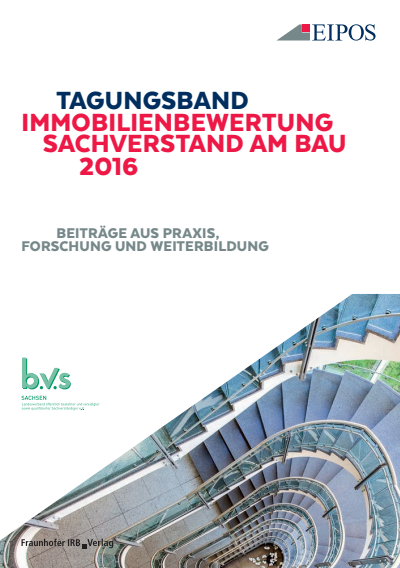 Cover des Buchs: Tagungsband Immobilienbewertung und Sachverstand am Bau 2016.