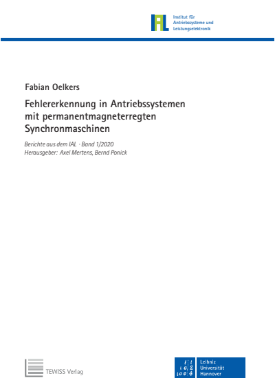 Cover des Buchs: Fehlererkennung in Antriebssystemen mit permanentmagneterregten Synchronmaschinen