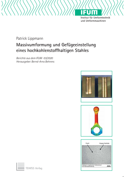 Cover of book: Massivumformung und Gefügeeinstellung eines hochkohlenstoffhaltigen Stahles