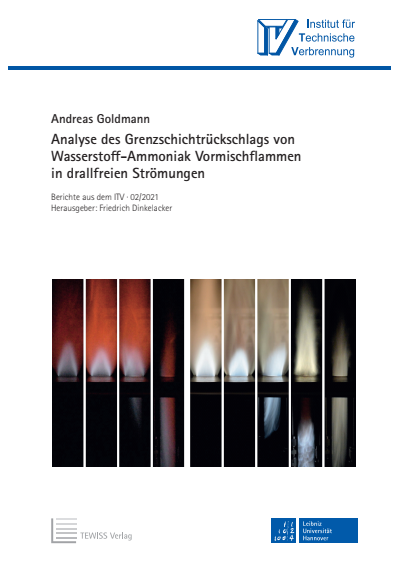 Cover des Buchs: Analyse des Grenzschichtrückschlags von Wasserstoff-Ammoniak Vormischflammen in drallfreien Strömungen