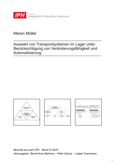 Cover des Buchs: Auswahl von Transportsystemen im Lager unter Berücksichtigung von Veränderungsfähigkeit und Automatisierung