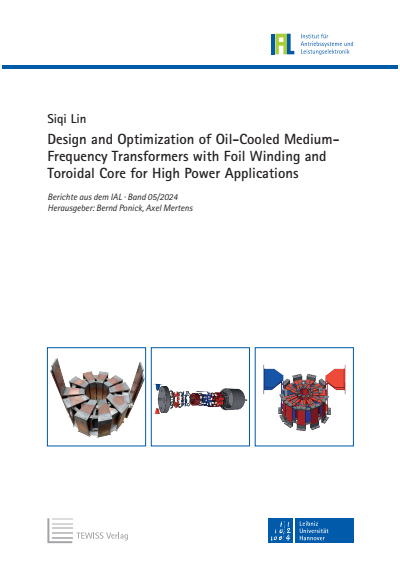 Cover of book: Design and Optimization of Oil-Cooled Medium-Frequency Transformers with Foil Winding and Toroidal Core for High Power Applications