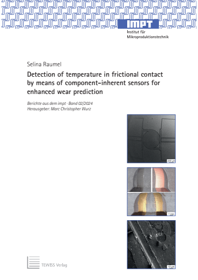 Cover of book: Detection of temperature in frictional contact by means of component-inherent sensors for enhanced wear prediction