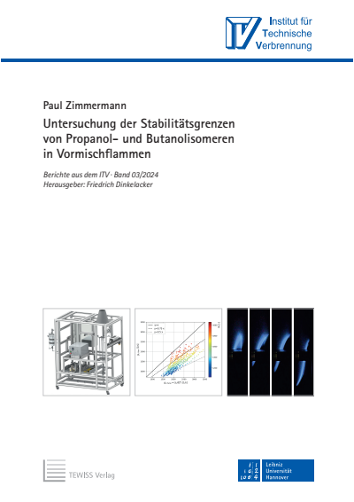 Cover of book: Untersuchung der Stabilitätsgrenzen von Propanol- und Butanolisomeren in Vormischflammen