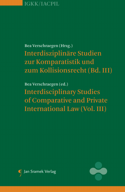 Cover des Buchs: Interdisziplinäre Studien zur Komparatistik und zum Kollisionsrecht (Vol III)