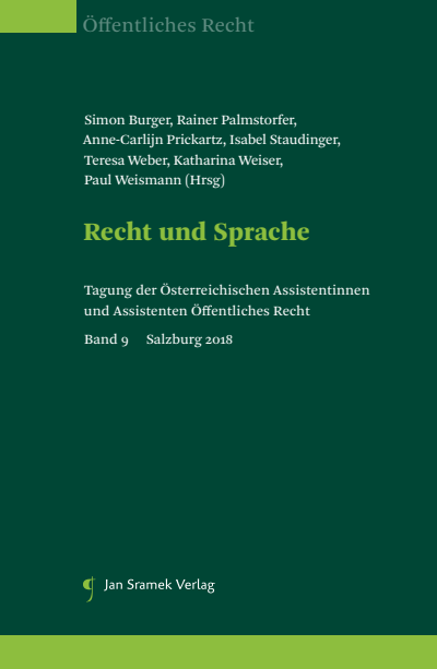 Cover of book: Recht und Sprache