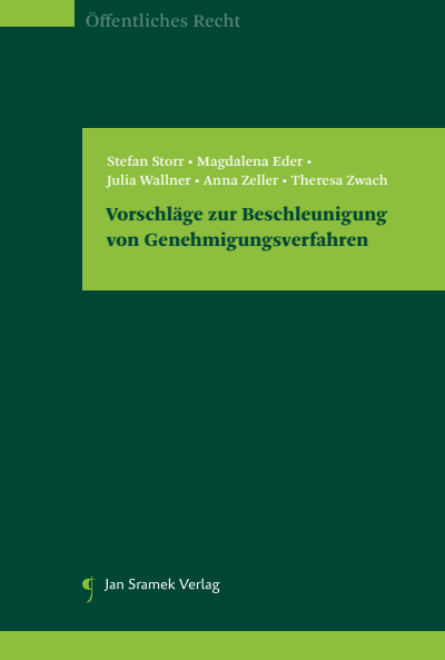 Cover des Buchs: Vorschläge zur Beschleunigung von Genehmigungsverfahren