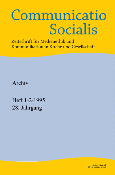 Cover der Ausgabe: Communicatio Socialis (ComSoc) Jahrgang 28 (1995), Heft 1-2