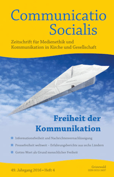 Cover of Volume: Communicatio Socialis (ComSoc) Volume 49 (2016), Edition 4