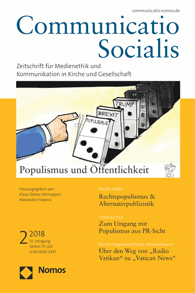 Cover of Volume: Communicatio Socialis (ComSoc) Volume 51 (2018), Edition 2