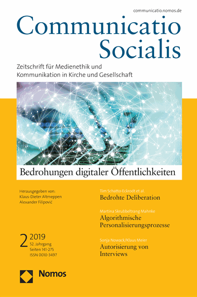 Cover of Volume: Communicatio Socialis (ComSoc) Volume 52 (2019), Edition 2