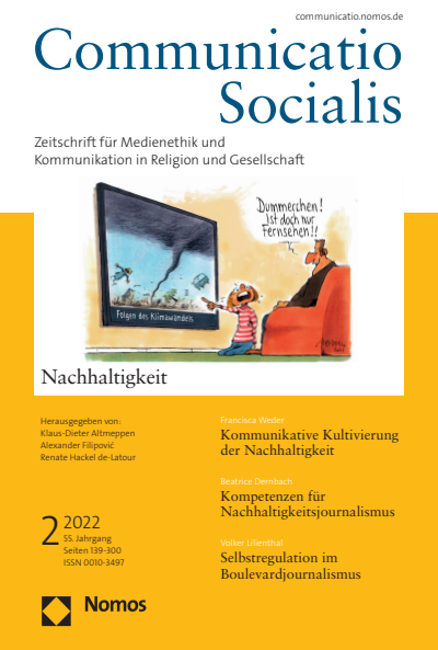 Cover der Ausgabe: Communicatio Socialis (ComSoc) Jahrgang 55 (2022), Heft 2