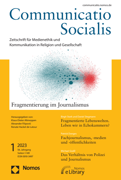 Cover der Ausgabe: Communicatio Socialis (ComSoc) Jahrgang 56 (2023), Heft 1