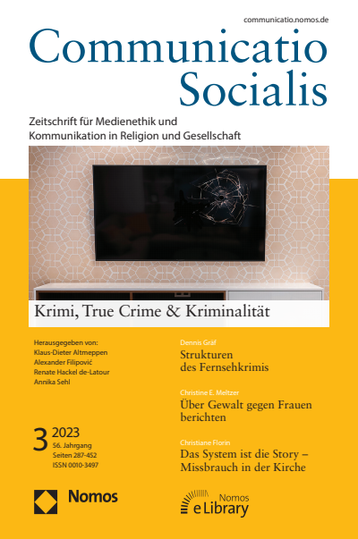 Cover der Ausgabe: Communicatio Socialis (ComSoc) Jahrgang 56 (2023), Heft 3
