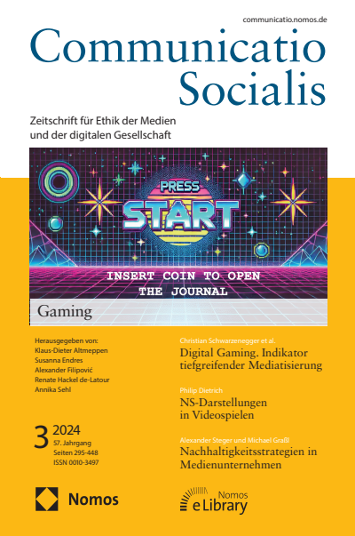 Cover der Ausgabe: Communicatio Socialis (ComSoc) Jahrgang 57 (2024), Heft 3