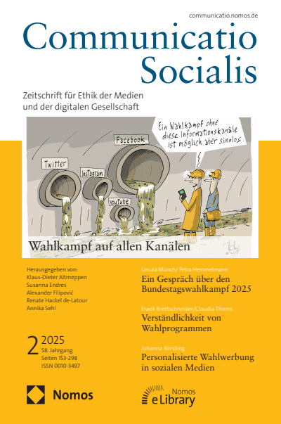 Cover der Ausgabe: Communicatio Socialis (ComSoc) Jahrgang 58 (2025), Heft 2