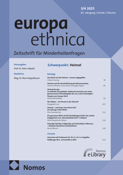 Cover of Volume: europa ethnica Volume 82 (2025), Edition 3-4