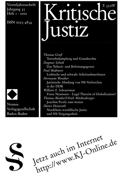 Cover der Ausgabe: KJ Kritische Justiz Jahrgang 35 (2002), Heft 1