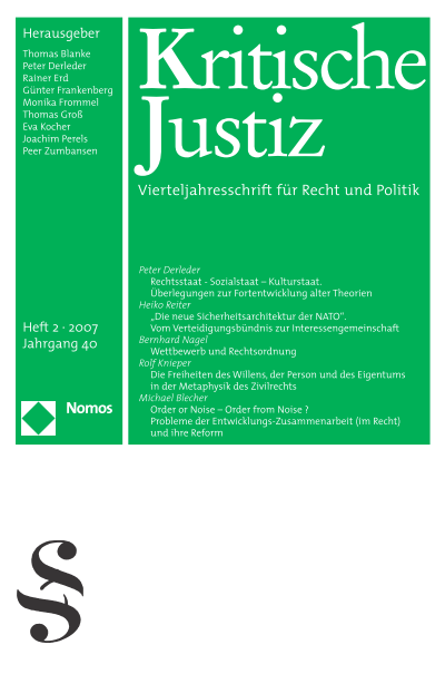 Cover der Ausgabe: KJ Kritische Justiz Jahrgang 40 (2007), Heft 2