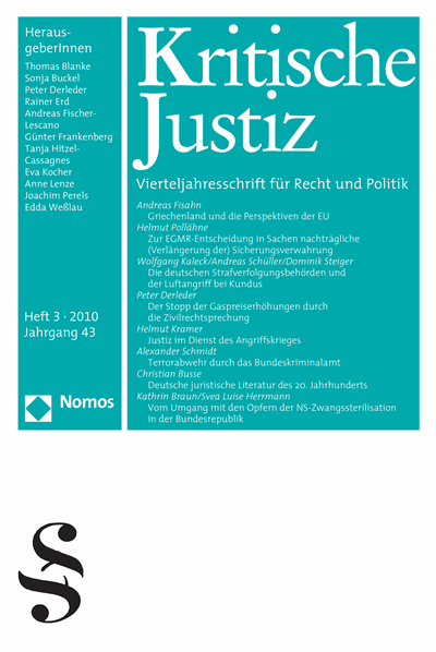 Cover der Ausgabe: KJ Kritische Justiz Jahrgang 43 (2010), Heft 3