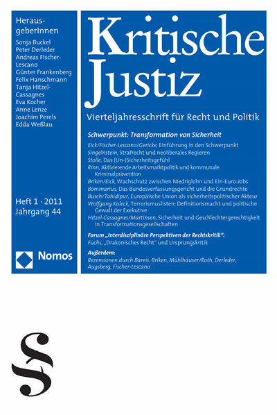 Cover der Ausgabe: KJ Kritische Justiz Jahrgang 44 (2011), Heft 1