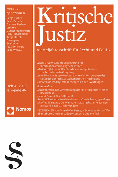 Cover der Ausgabe: KJ Kritische Justiz Jahrgang 46 (2013), Heft 4
