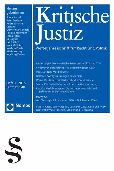 Cover der Ausgabe: KJ Kritische Justiz Jahrgang 48 (2015), Heft 3