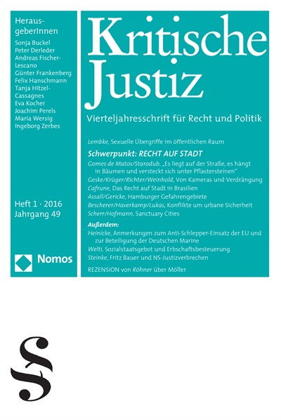 Cover der Ausgabe: KJ Kritische Justiz Jahrgang 49 (2016), Heft 1