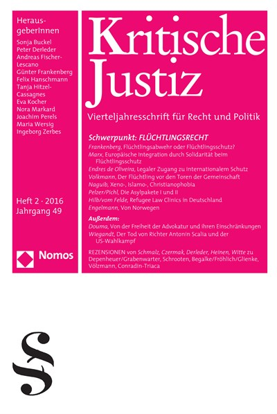 Cover der Ausgabe: KJ Kritische Justiz Jahrgang 49 (2016), Heft 2