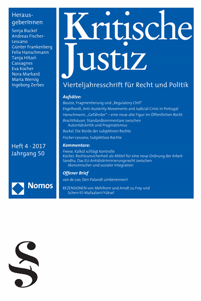 Cover der Ausgabe: KJ Kritische Justiz Jahrgang 50 (2017), Heft 4