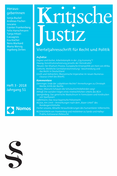 Cover of Volume: KJ Kritische Justiz Volume 51 (2018), Edition 3