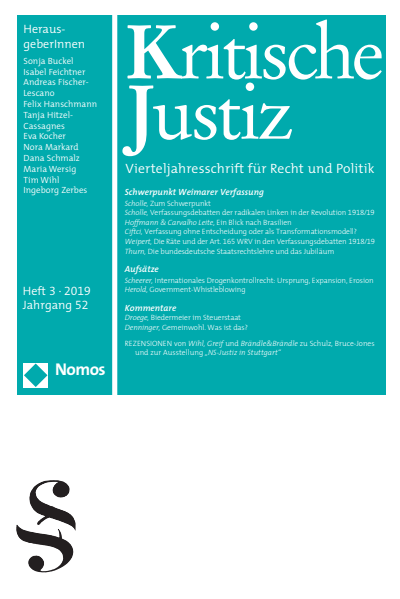 Cover of Volume: KJ Kritische Justiz Volume 52 (2019), Edition 3