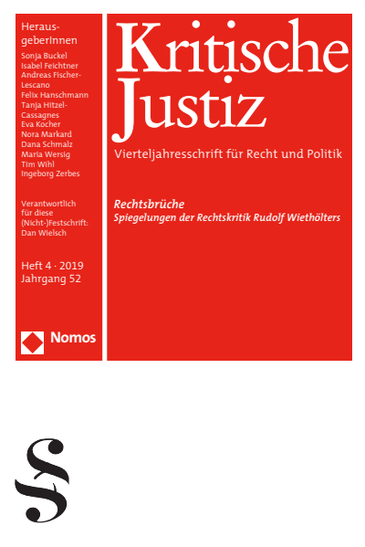 Cover of Volume: KJ Kritische Justiz Volume 52 (2019), Edition 4