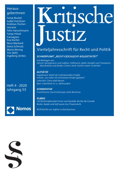 Cover of Volume: KJ Kritische Justiz Volume 53 (2020), Edition 4