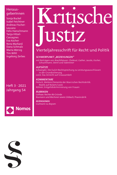 Cover der Ausgabe: KJ Kritische Justiz Jahrgang 54 (2021), Heft 3
