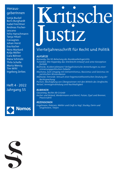 Cover of Volume: KJ Kritische Justiz Volume 55 (2022), Edition 4
