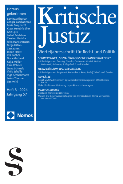 Cover der Ausgabe: KJ Kritische Justiz Jahrgang 57 (2024), Heft 3