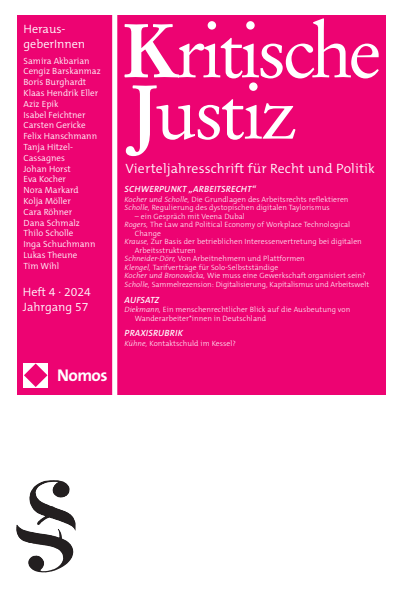 Cover der Ausgabe: KJ Kritische Justiz Jahrgang 57 (2024), Heft 4