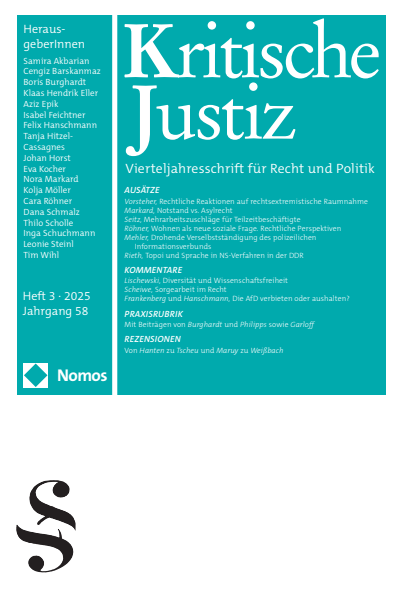 Cover der Ausgabe: KJ Kritische Justiz Jahrgang 58 (2025), Heft 3